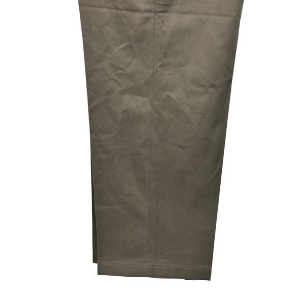 Lee Pants Mens 44x30 Khaki Green Double Pleat Relaxed Fit Tapered Leg Casual - Picture 8 of 9